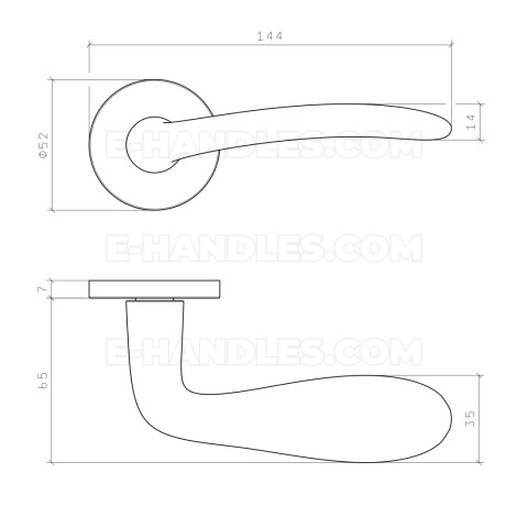Klamka AMBROSIA Rozeta R slim 7 mm LG - złoty polerowany Klamka AMBROSIA Rozeta R slim 7 mm LG - złoty polerowany