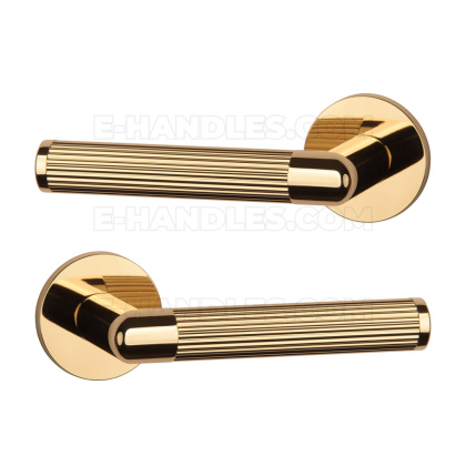 Klamka LOBELIA Rozeta R super slim 5 mm LG - złoty polerowany
