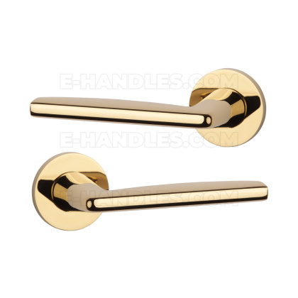 Klamka LUNA Rozeta R slim 7 mm GOLD PVD - złoty polerowany PVD