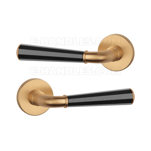 Klamka MARIGOLD Rozeta R slim 7 mm duocolor KG/BK/KG - złoty matowy / czarny matowy Klamka MARIGOLD Rozeta R slim 7 mm duocolor KG/BK/KG - złoty matowy / czarny matowy