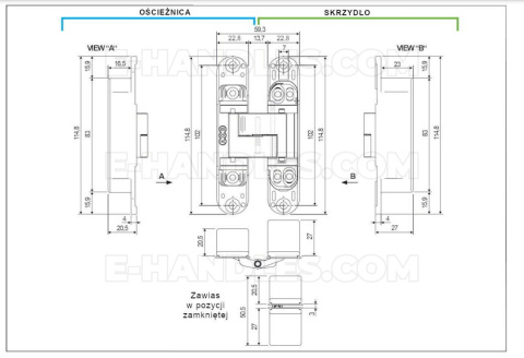 Zawias AGB ECLIPSE 3.0 biały E302000291 Zawias AGB ECLIPSE 3.0 biały E302000291
