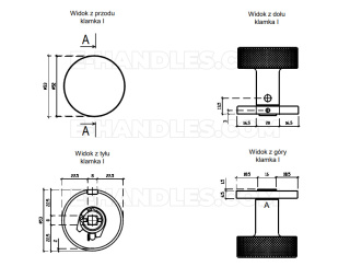 Gałka ruchomo / ruchoma, dwustronna TUJA R slim 7 mm MSB - tytan
