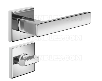 Klamka DND by Martinelli Fold 02 Vis rozeta kwadratowa chrom z rozetą WC