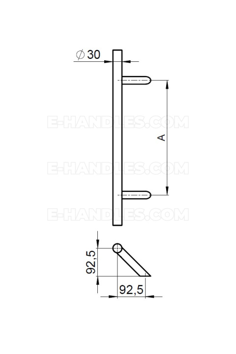 Pochwyt Stal 304 P45D, Ø30, 1600mm długość - dwustronny szlifowany, złoty dąb Pochwyt Stal 304 P45D, Ø30, 1600mm długość - dwustronny szlifowany, złoty dąb