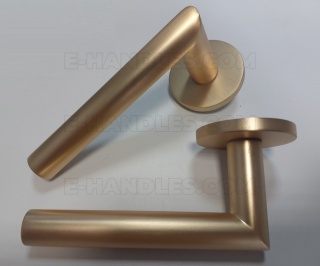 Klamka ARABIS Rozeta R slim 7 mm GOLD SATIN - złoty matowy