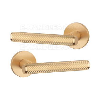 Klamka KERRIA Rozeta R slim 7 mm KG - złoty matowy