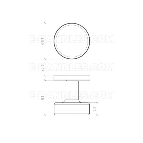 Gałka ruchoma jednostronna RUTA R slim 7 mm CP - chrom polerowany Lewa Gałka ruchoma jednostronna RUTA R slim 7 mm CP - chrom polerowany Lewa