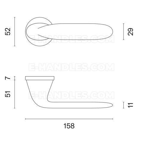 Klamka PEONIA Rozeta R slim 7 mm BK - czarny matowy Klamka PEONIA Rozeta R slim 7 mm BK - czarny matowy