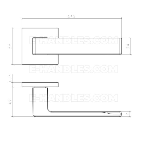 Klamka HIRA Rozeta Q slim 7 mm PSC - chrom satynowy Klamka HIRA Rozeta Q slim 7 mm PSC - chrom satynowy