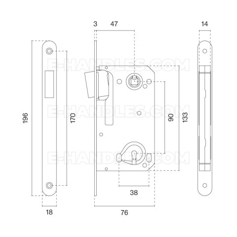 Zamek magnetyczny 2867x50 153 - czarny matowy 90 OB Zamek magnetyczny 2867x50 153 - czarny matowy 90 OB