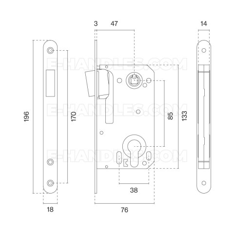 Zamek magnetyczny 2868x50 36 - nikiel 85 PZ Zamek magnetyczny 2868x50 36 - nikiel 85 PZ