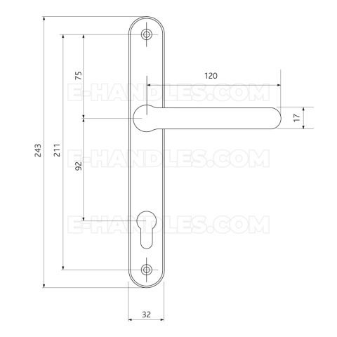 Klamka Balmoral Sprung Inline 92mm/wkładka biała, 243x32x10,5, ERA PRODUCTS Klamka Balmoral Sprung Inline 92mm/wkładka biała, 243x32x10,5, ERA PRODUCTS