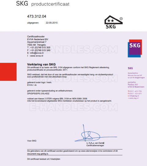 Wkładka EVVA EPS, 135 (71x66G), klucz-gałka, z gałką KKN, mosiądz Wkładka EVVA EPS, 135 (71x66G), klucz-gałka, z gałką KKN, mosiądz