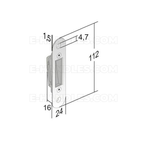 Zaczep do aluminium do zamków BONAITI TWIN magnetycznych chrom połysk Zaczep do aluminium do zamków BONAITI TWIN magnetycznych chrom połysk