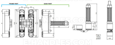 Zawias samozamykacz 40 kg AGB ECLIPSE 3.2 BLUE self closing chrom mat E390000334 Zawias samozamykacz 40 kg AGB ECLIPSE 3.2 BLUE self closing chrom mat E390000334