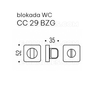 Blokada WC Colombo Design ONEQ CC 29 BZG MOOD Collection C07 czerwony / RAL 3018, trzpień 6x6mm