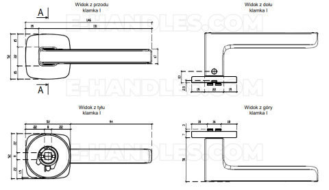 Klamka PEA Rozeta QR Slim 7mm GYM - grafit Klamka PEA Rozeta QR Slim 7mm GYM - grafit