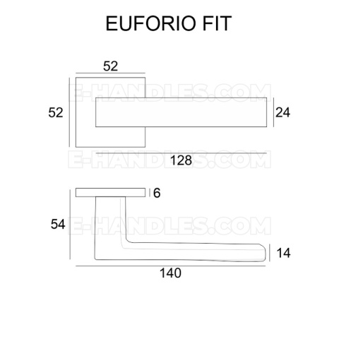 Klamka Euforio Fit rozeta kwadratowa R67F czarny Klamka Euforio Fit rozeta kwadratowa R67F czarny