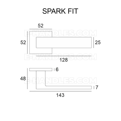 Klamka Spark Fit rozeta kwadratowa R67F antracyt Klamka Spark Fit rozeta kwadratowa R67F antracyt
