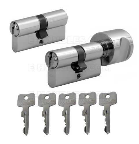 WILKA B6 1400+1405 100mm (50x50 / G50x50) 5 kluczy, zestaw wkładek , (klucz-klucz / gałka-klucz), niklowana WILKA B6 1400+1405 100mm (50x50 / G50x50) 5 kluczy, zestaw wkładek , (klucz-klucz / gałka-klucz), niklowana