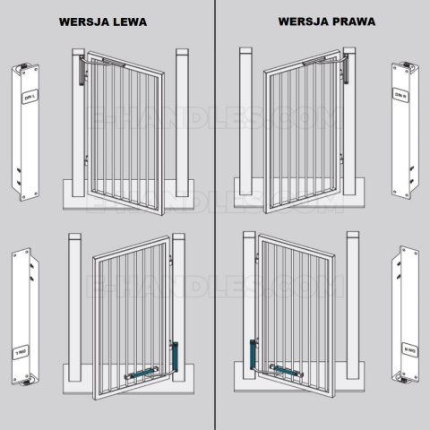 Samozamykacz do furtki ASSA ABLOY DC630G CAM-MOTION SLIDING RAIL - RIGHT, czarrny