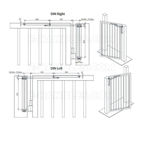 Samozamykacz do furtki ASSA ABLOY DC630G CAM-MOTION SLIDING RAIL - RIGHT, czarrny