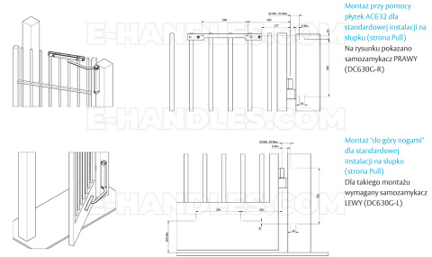 Samozamykacz do furtki ASSA ABLOY DC630G CAM-MOTION SLIDING RAIL - RIGHT, czarrny