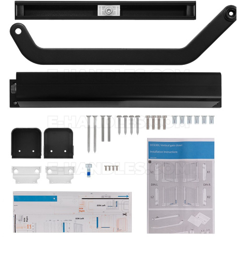 Samozamykacz do furtki ASSA ABLOY DC630G CAM-MOTION SLIDING RAIL - RIGHT, czarrny