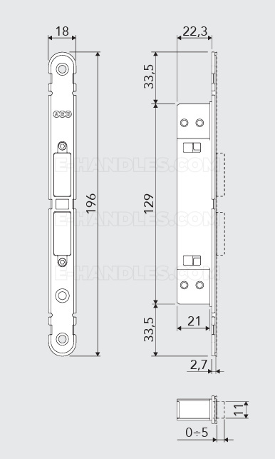 Zamek magnetyczny AGB TOUCH 18x196 szary B011203078 Zamek magnetyczny AGB TOUCH 18x196 szary B011203078