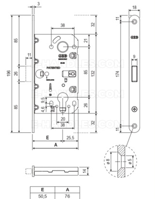 Zamek magnetyczny WAVE na wkładkę 50 F18 chrom mat AGB B061335034