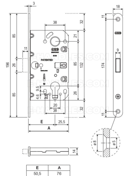 Zamek magnetyczny WAVE na wkładkę 50 F18 biały AGB B0613350FM Zamek magnetyczny WAVE na wkładkę 50 F18 biały AGB B0613350FM