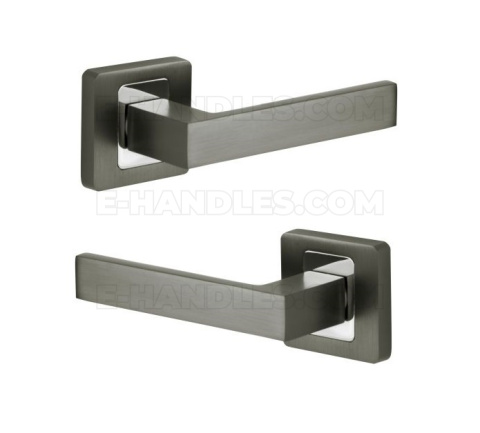 Klamka Roka rozeta kwadratowa R62 antracyt/chrom Klamka Roka rozeta kwadratowa R62 antracyt/chrom