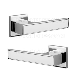 Klamka TotalQ Insert Fit rozeta kwadratowa R67F chrom polerowany/biały