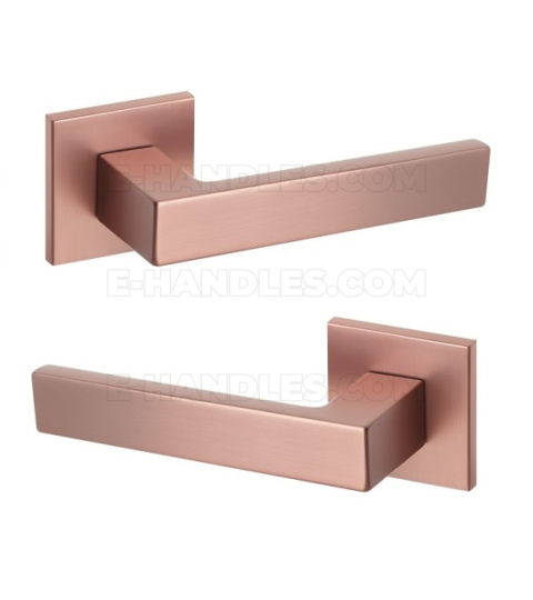 Klamka Warna Fit rozeta kwadratowa R67F miedź-satyna Klamka Warna Fit rozeta kwadratowa R67F miedź-satyna