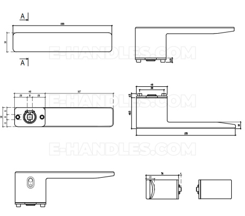 Klamka bez zamknięcia LUDISIA Rozeta RTH Lock BK - czarny matowy Klamka bez zamknięcia LUDISIA Rozeta RTH Lock BK - czarny matowy