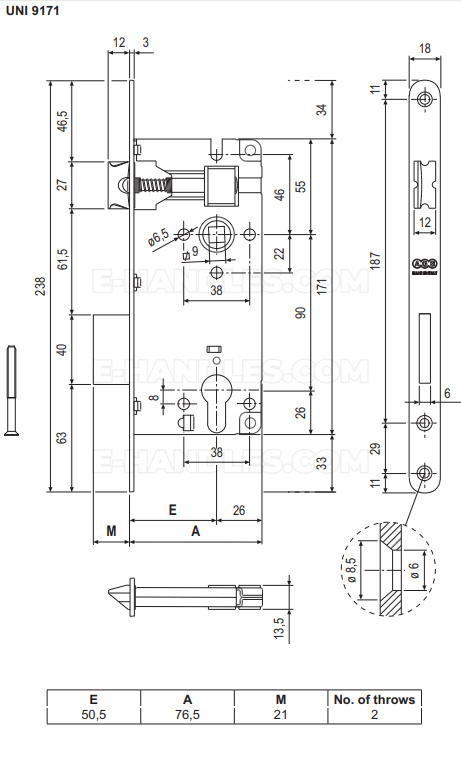Zamek AGB PATENT GRANDE na wkładkę 90/50 brązowy t.9, wymiary czoła 18x238mm B025975022 Zamek AGB PATENT GRANDE na wkładkę 90/50 brązowy t.9, wymiary czoła 18x238mm B025975022