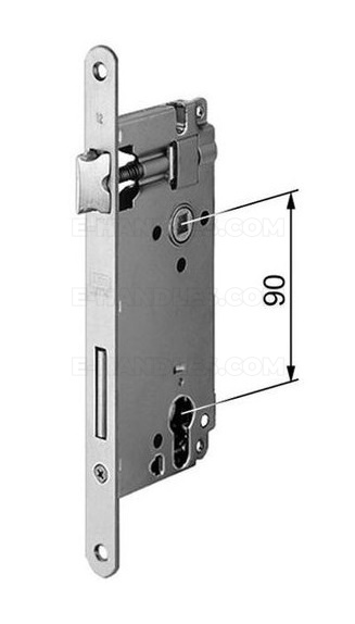 Zamek AGB PATENT GRANDE na wkładkę 90/50 chrom mat t.9, wymiary czoła 18x238mm B025975034