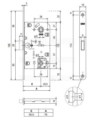 Zamek magnetyczny do WC 96/50 biały RAL9016 F18 AGB B0610250FM Mediana POLARIS 2XT