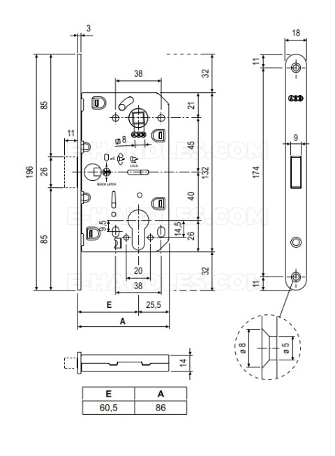 Zamek magnetyczny na wkładkę 85/60 biały F18 AGB B0610360FM Mediana POLARIS 2XT Zamek magnetyczny na wkładkę 85/60 biały F18 AGB B0610360FM Mediana POLARIS 2XT