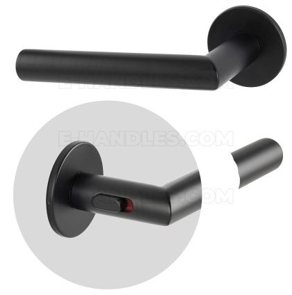 Klamka z blokadą do drzwi 38-45mm GEHRUNG WC R Lock BK - czarny matowy