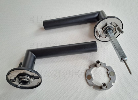 Klamka z zamknięciem w rękojeści GEHRUNG WC R Lock BK - czarny matowy, do drzwi 38-45mm