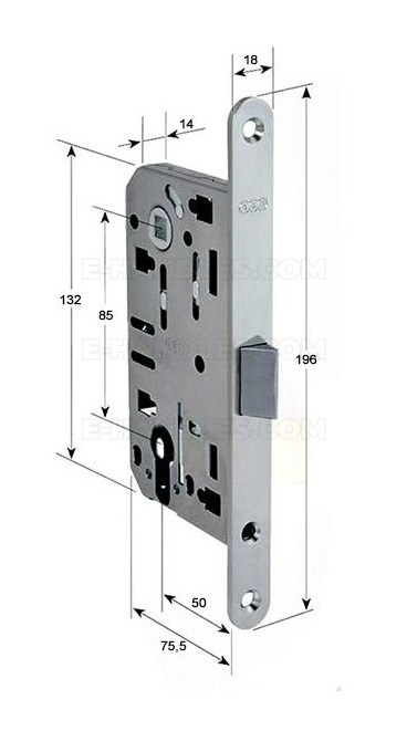 Zamek AGB Mediana EVOLUTION drzwiowy na wkładkę 85/50 chrom mat F18 B011035034 Zamek AGB Mediana EVOLUTION drzwiowy na wkładkę 85/50 chrom mat F18 B011035034