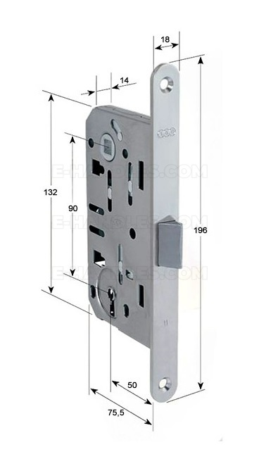 Zamek AGB Mediana EVOLUTION na klucz 90/50 chrom satynowy F18 B011015041 Zamek AGB Mediana EVOLUTION na klucz 90/50 chrom satynowy F18 B011015041