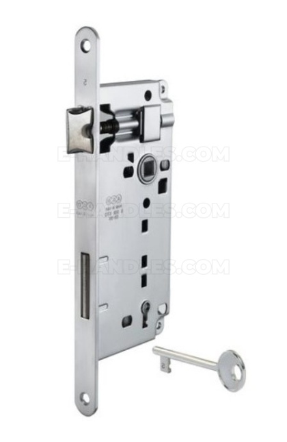 Zamek AGB PATENT GRANDE na klucz 90/50 chrom mat, wymiary czoła18x238mm B005975034