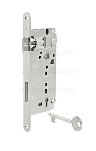 Zamek AGB PATENT GRANDE na klucz 90/50 niklowany, wymiary czoła18x238mm B005975006