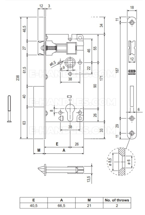 Zamek AGB PATENT GRANDE na wkładkę 90/40 chrom mat t.9, wymiary czoła 18x238mm B025974034 Zamek AGB PATENT GRANDE na wkładkę 90/40 chrom mat t.9, wymiary czoła 18x238mm B025974034