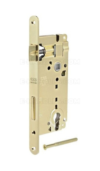 Zamek AGB PATENT GRANDE na wkładkę 90/50 mosiądzowany t.9, wymiary czoła 22x238mm B025915003