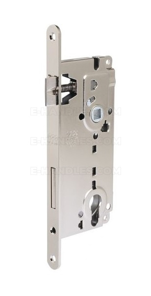 Zamek AGB PATENT GRANDE na wkładkę 90/50 niklowany z dźwignią t.9, wymiary czoła 18x238mm B035975006 Zamek AGB PATENT GRANDE na wkładkę 90/50 niklowany z dźwignią t.9, wymiary czoła 18x238mm B035975006