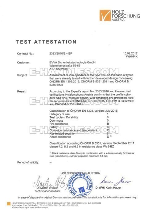 Wkładka EVVA 4KS, 82 (41x41G) klucz-gałka, z zabierakiem ze sprzęgłem, z gałką KKN, nikiel