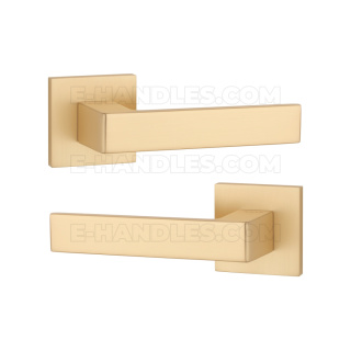 Klamka HIRA Rozeta Q slim 7 mm GOLD SATIN - złoty matowy